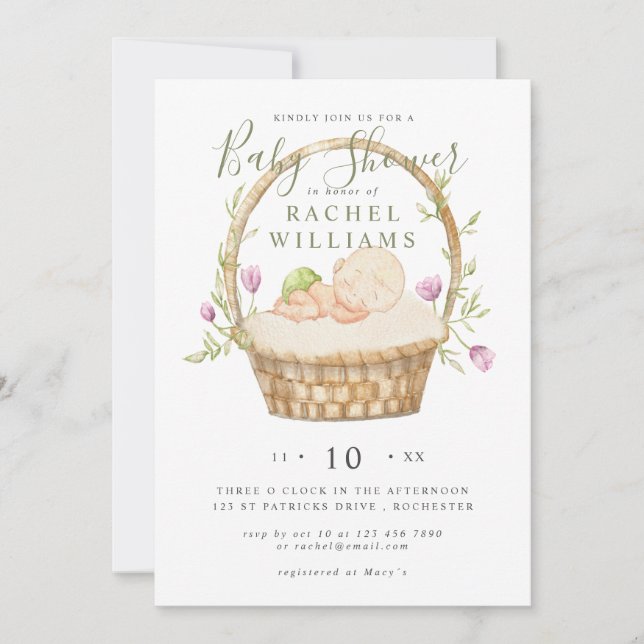 easter basket baby shower invitation (Front)