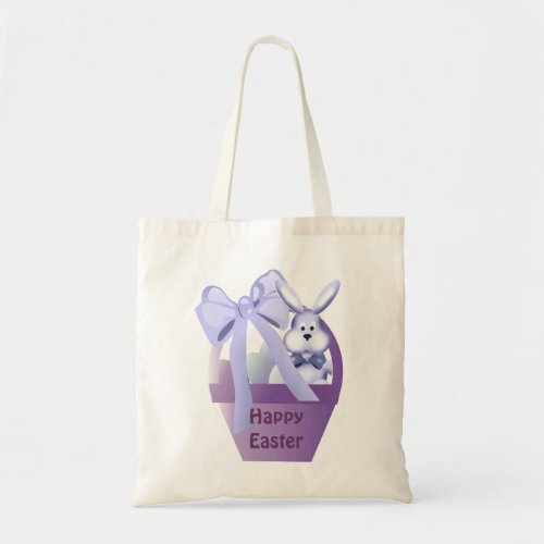 Easter Basket Boy Bunny Happy Easter Tote Bag