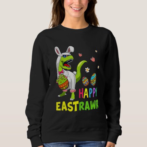 Easter Basket Bunny Dinosaur  Egg Rex Kids Boys  2 Sweatshirt