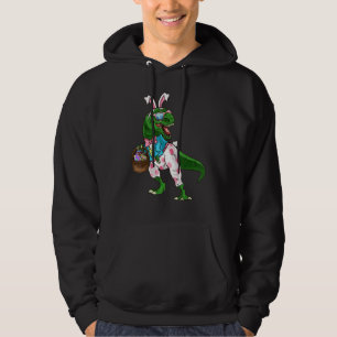 Easter Basket Bunny Dinosaur Egg Rex Kids Boys Hoodie
