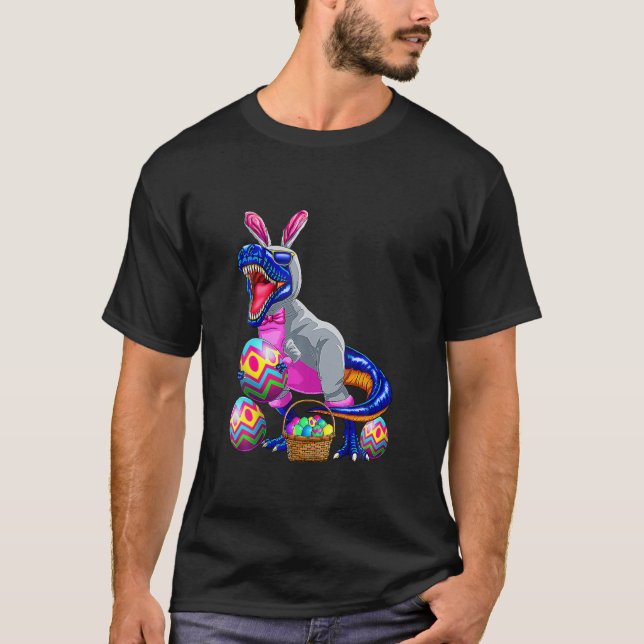 Easter Basket Bunny Dinosaur Egg T Rex Kids Boys G T-Shirt (Front)