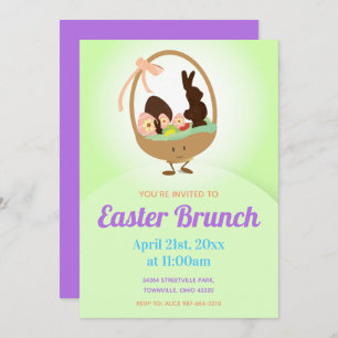Easter Basket Cartoon   Easter Brunch Invitation