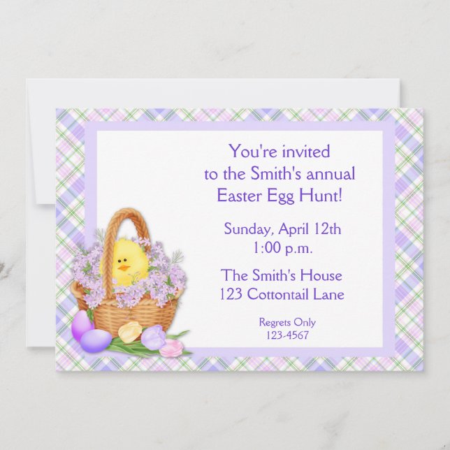 Easter Basket Chick Invitation (Front)
