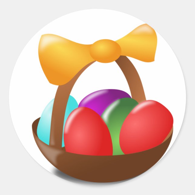 Easter Basket Classic Round Sticker (Front)