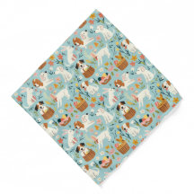 Easter Basket Dog Eggs Festive Pattern