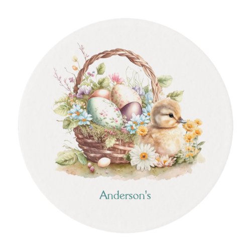Easter Basket  Duckling Edible Frosting Rounds