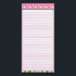 Easter Basket Gifts Pink and Green White Rabbits Magnetic Notepad<br><div class="desc">This magnetic note pad makes a nice non-candy Easter Basket gift for the older kids in your house. Super cute pink and green stripes with white bunny rabbits magnetic note pad. Cool white rabbits in sunglasses on pink to tuck into an Easter basket, or to stick on the fridge for...</div>