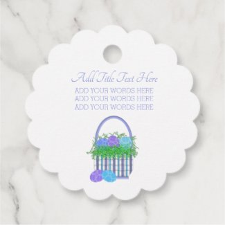 Easter Basket Gingham Personalized Favor Tags