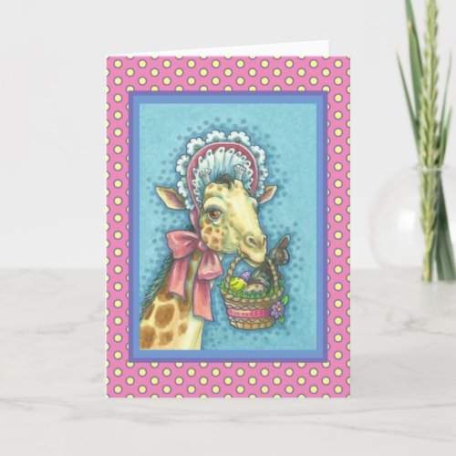 EASTER BASKET GIRAFFE GREETING CARD verse