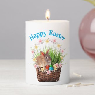 Easter Basket Holiday Home Decor  Pillar Candle