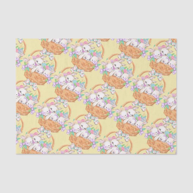 Easter Basket Of Bunnies Tissue Paper (Front)