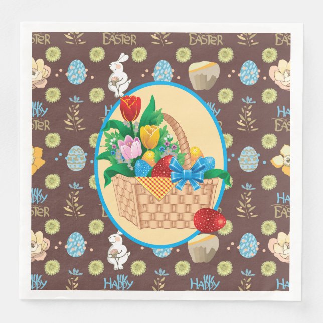 Easter Basket  Paper Dinner Napkins (Front)