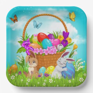 Easter Basket Paper Plate