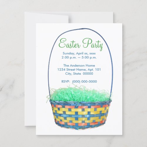 Easter Basket Party Invites