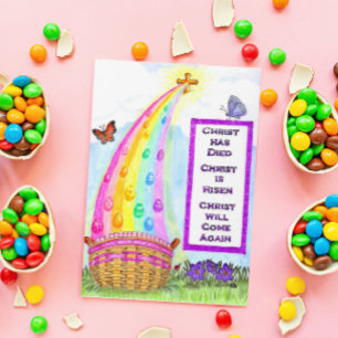 Easter Basket Rainbow Card