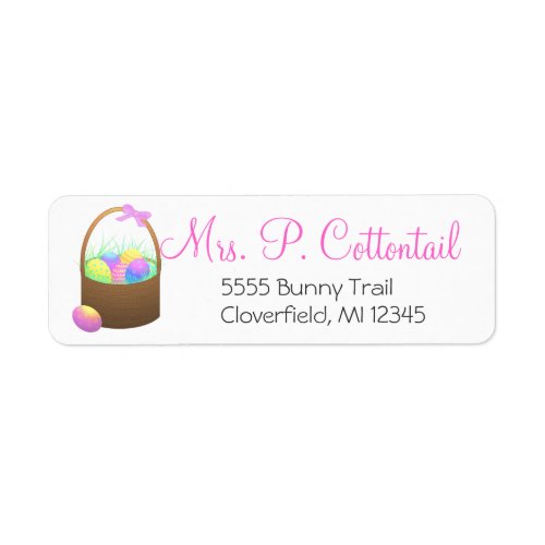 Easter Basket Return Address Labels