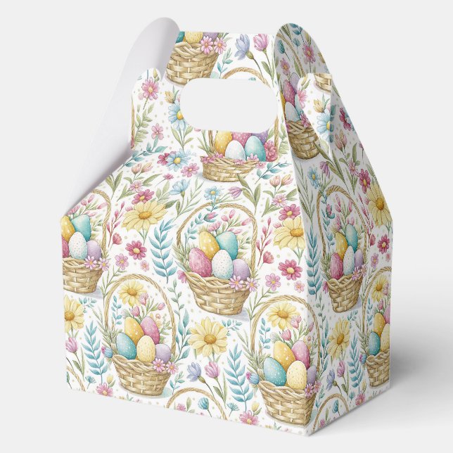 Easter Basket & Spring Floral Pattern Favor Boxes (Front)