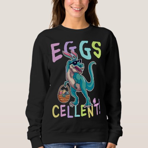 Easter Basket Stuffers Kids Cute Rex Bunny Egg Egg Sweatshirt