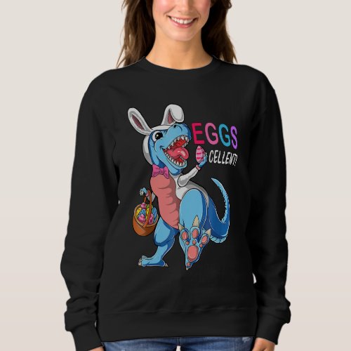 Easter Basket Stuffers Kids Cute T Rex Bunny Egg E Sweatshirt