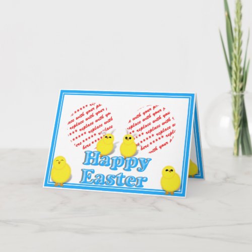 Easter Basket with Baby Chicks Photo Frame Holiday Card