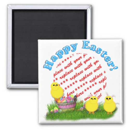 Easter Basket with Baby Chicks Photo Frame Magnet