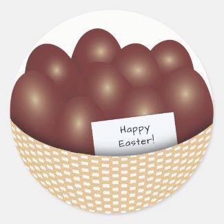 easter basket with chocolate eggs sticker