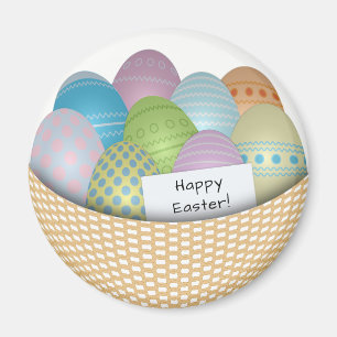 Easter Basket with Colored Eggs Magnet