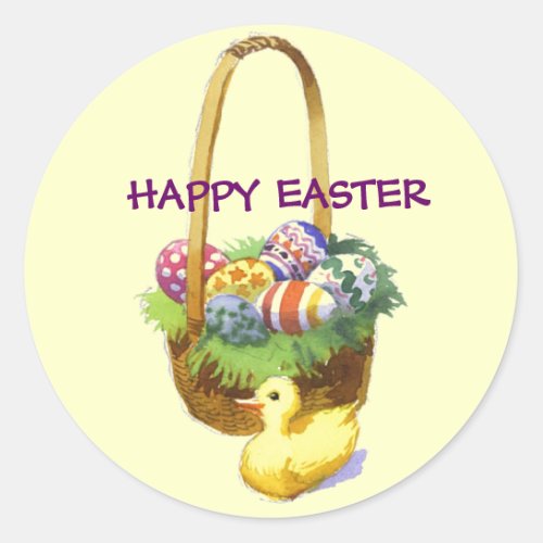 Easter Basket with Duck Sticker