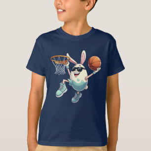 Easter Basketball Bunny Egg Dunk Boys Kids Men T-Shirt