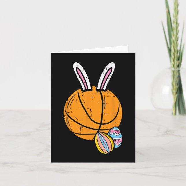 Easter Basketball Bunny Rabbit Sports Men Boys Kid Card (Front)