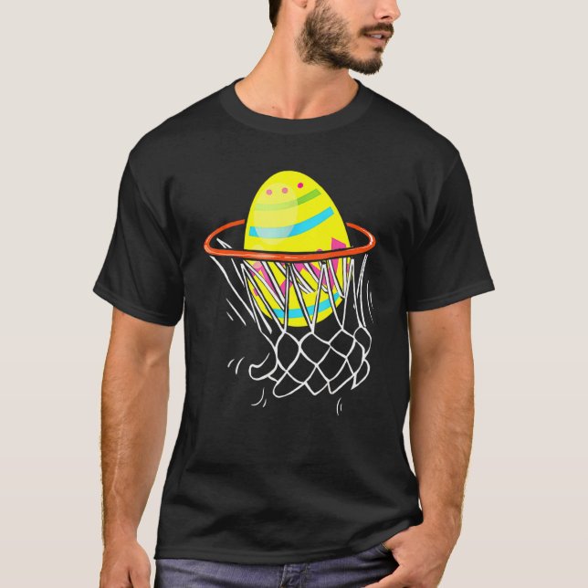 Easter Basketball Egg Hunting Kids Teens 2 T-Shirt (Front)