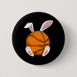 Easter Basketball  Rabbit Bunny Happy Easter Day 2 Button