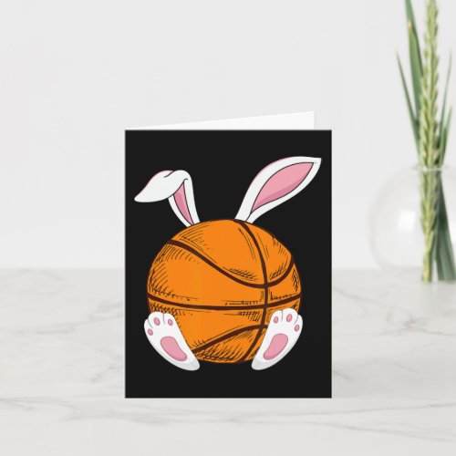 Easter Basketball  Rabbit Bunny Happy Easter Day 2 Card