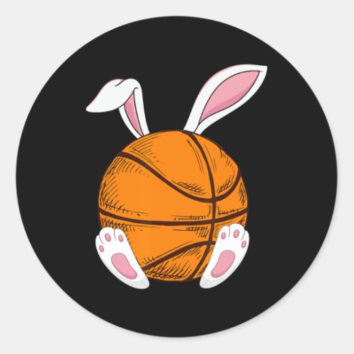 Easter Basketball  Rabbit Bunny Happy Easter Day 2 Classic Round Sticker