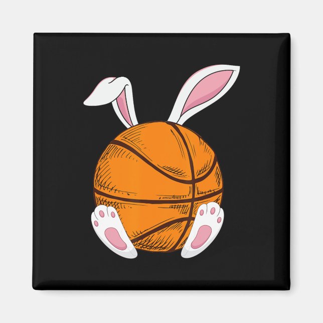 Easter Basketball  Rabbit Bunny Happy Easter Day 2 Magnet (Front)