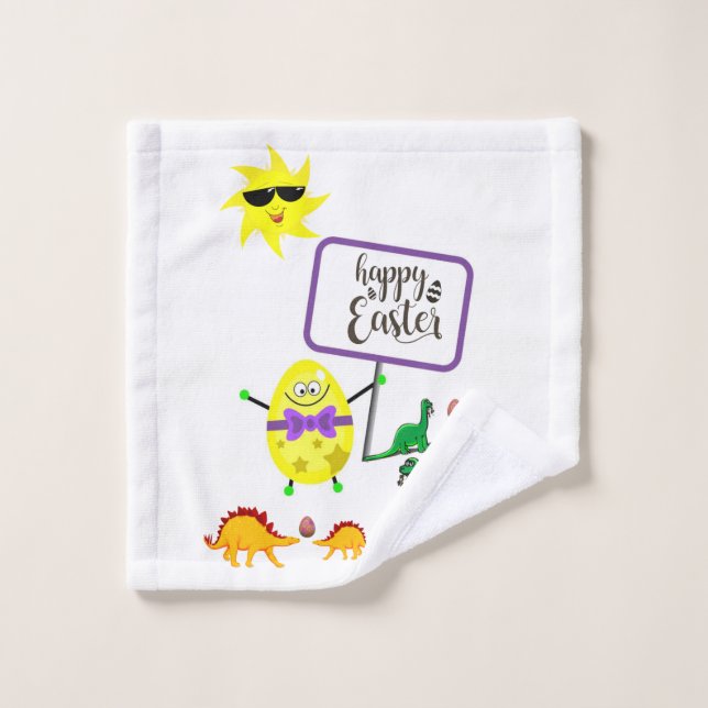 Easter Bathroom Towel Sets Dinosaur (Wash Cloth)