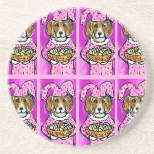 EASTER BEAGLE DRINK COASTER