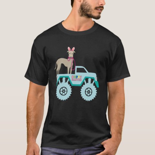 Easter Bearded Dragon Bunny Riding Monster Truck T T_Shirt