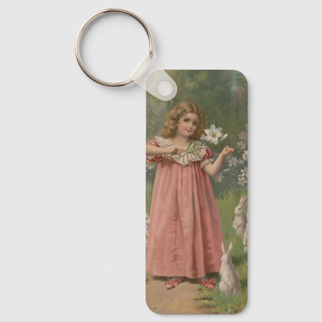 Easter Beauties, Vintage Illustration, 1898 Keychain (Front)