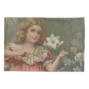 Easter Beauties, Vintage Illustration, 1898 Pillow Case