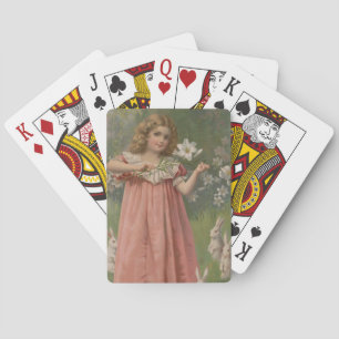 Easter Beauties, Vintage Illustration, 1898 Poker Cards