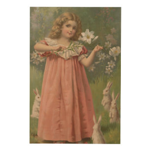 Easter Beauties, Vintage Illustration, 1898 Wood Wall Art