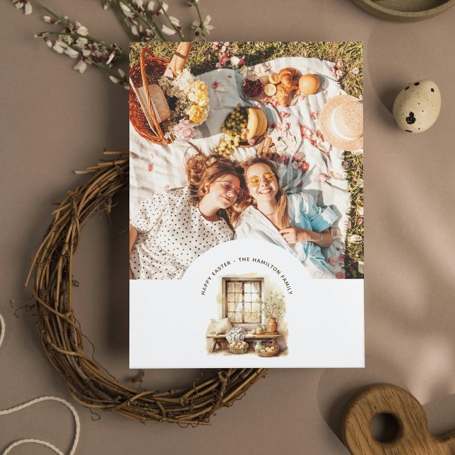 Easter Beige Photo Personalized Holiday Card (Creator Uploaded)