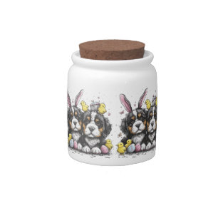 Easter Bernese Mountain Dogs Candy Jar