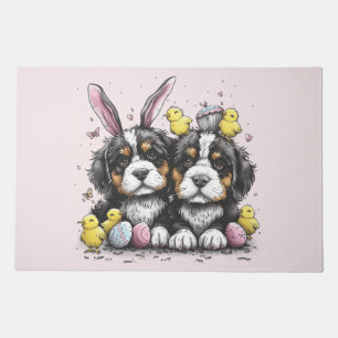 Easter Bernese Mountain Dogs Doormat