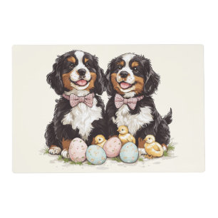 Easter Bernese Mountain Dogs Easter Eggs Placemat