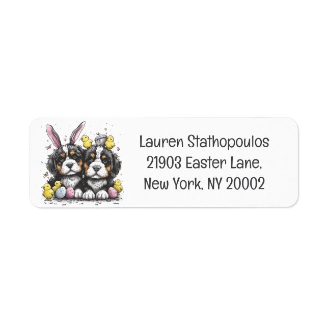 Easter Bernese Mountain Dogs Label (Front)