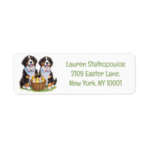 Easter Bernese Mountain Dogs Label
