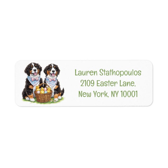 Easter Bernese Mountain Dogs Label (Front)