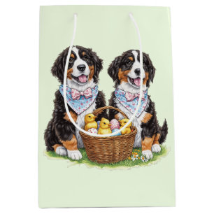 Easter Bernese Mountain Dogs Medium Gift Bag
